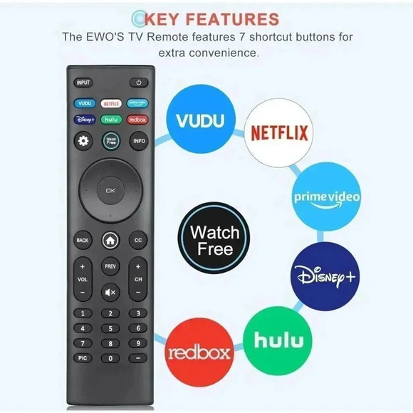 Universal Vizio Remote Control XRT140 Fit For Vizio LCD LED Smart TV - Picture 5 of 10